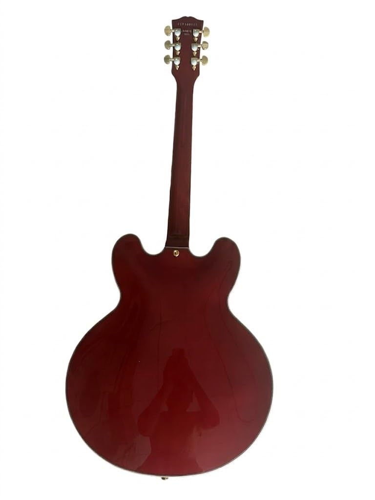 Chitarra elettrica a corpo semi-cavo, rossa con fori a F e doppio humbucker, 6 corde full size for jazz blues rock (Guitarra elettrica)