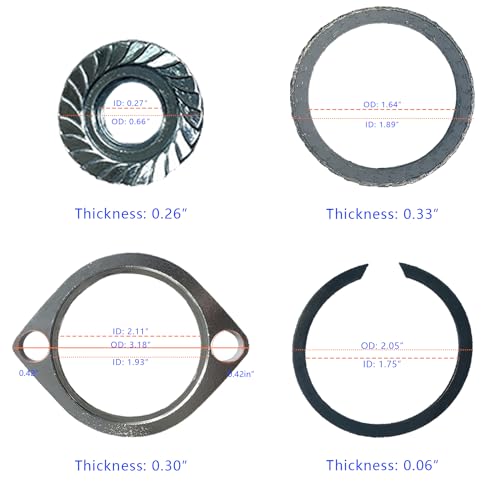 Image of Gasket & Chrome Flange with Nuts & Washers Kit Compatible for Harley-Davidson Big Twin Sportster 883 1200 XL883 XL1200 48 72 1984-2022