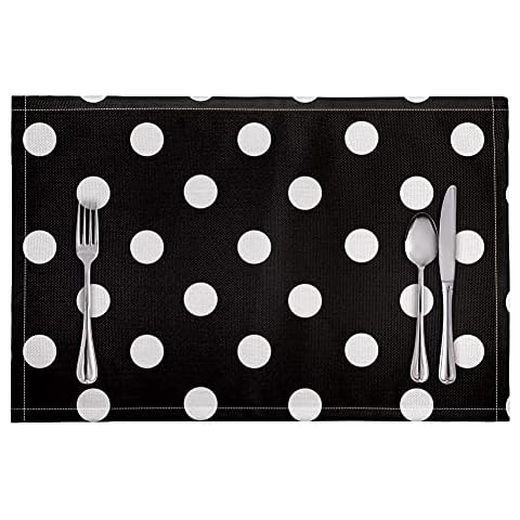 Jeiento Polka Dot Heat-Resistant Placemats Set Cover