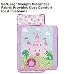 EVERYDAY KIDS Toddler Nap Mat with Removable Pillow -Princess Storyland- Carry Handle with Fastening Straps Closure, Rollup Design, Soft Microfiber for Preschool, Daycare, Sleeping Bag -Ages 2-6 years - Image 4
