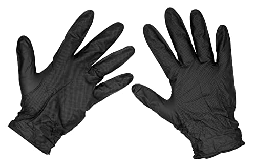 Gants nitrile non poudrés extra épais Sealey SSP57XL avec grip optimal
