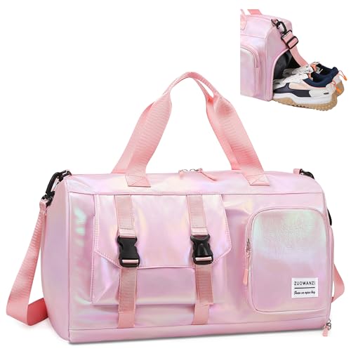 Tokeya Sac de Sport Femme Sac Voyage Fille avec Compartiment Chaussure et Poche Humide Imperméable Sacs Piscine Grande Capacité Gym Travel Bag pour Voyage Fitness...