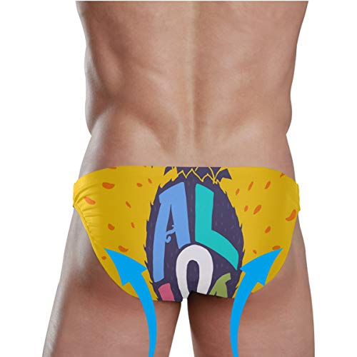 Men Swim Brief Bikini Aloha Pineapple Beach Bikini for Men Swim Underwear Large4
