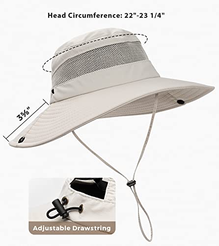 Sun Hat With Ponytail Hole For Women,Sun Uv Protection Upf50+ Waterproof Beach Bucket Safari Hiking Hat For Women Beige #TOP5