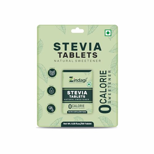 Image of Zindagi Stevia Sugar Free Tablets | Zero Calorie Sweetener | Keto & Vegan Friendly Sugar Substitute | 400 Tablets