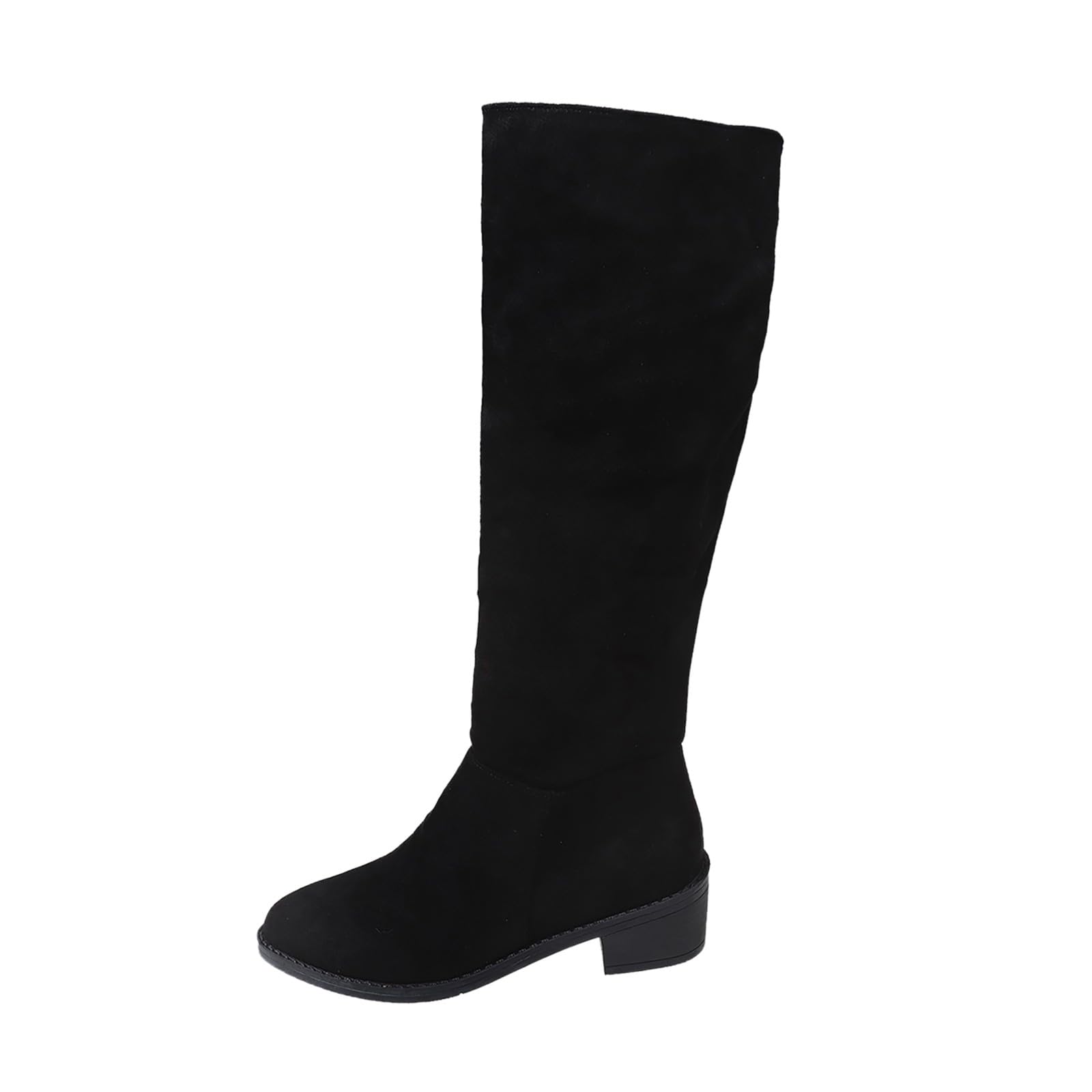 Generisch Botas de montar señoras señoras e invierno ante monocolor botas puntiagudas cálidas botas de temperamento casual