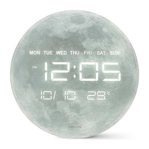 Image of Amazon Basics LED Digital Wall Clock with Auto Brightness, HIPS, USB Powered, 12 /24 Hour Format, Modern Square Display for Bedroom or Living Room (Size: 32 x 32 x 3.2 cm)