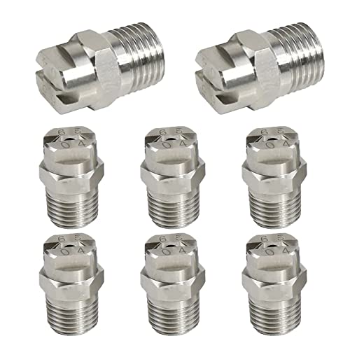 CDIYTOOL 8 Stück 65 Grad Hochdruck-Sprühdüse, Hochdruck-Lüfterdüse für Wasserbesen und Unterbodenreiniger, 1,3 mm Öffnungssprühspitze, 1/4 Zoll Gewindeanschluss
