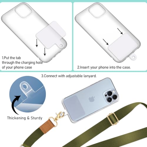 Image of Piefly Cell Phone Lanyard Crossbody Wrist Strap Adjustable for Women Green | Travel Daily Cruise, Around the Neck, Hands-free, Universal, Fit Keys ID badge, Accessories, Compatible with Most Smartphones