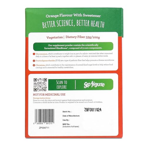 Image of GoFigure Pre Meal Supplement Powder Shot Orange Flavor, 21 Sachets (5g Each) | With Slimbiome for Weight Loss & Weight Management, Metabolism Support | Natural Appetite Control for Men & Women