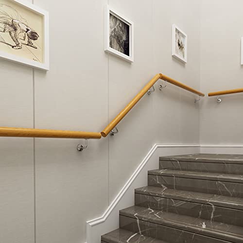 Rampes d'escalier en bois massif avec kit de support mural complet - 8