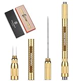 Cigar Punch 4-in-1 Draw Enhancer Tool with Double Size Cigar Drill, Cigar Poker & Twin Nubber, Stainless Steel Cigar Hole Opener Comes in Gift Box (Gold)