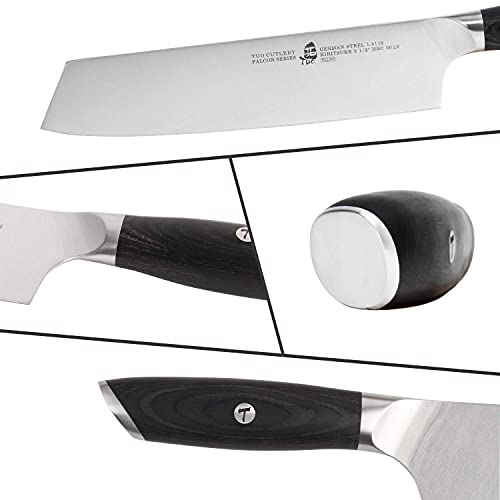 Tuo Tomato Knife 5 Inch & Kiritsuke Knife 8.5 Inch - Japanese Chef Knife Kitchen Cheese Knife - German Hc Steel With Pakkawood Handle - Falcon Series Gift Box Included #TOP6
