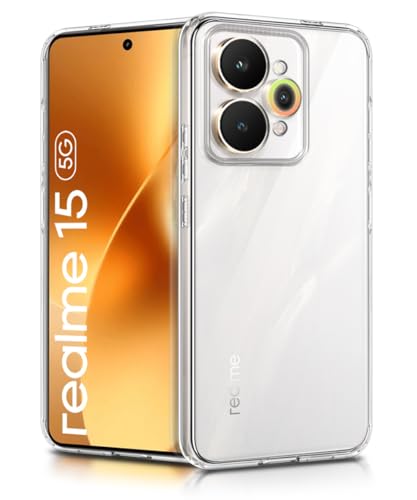 Image of WOW IMAGINE Transparent Back Cover Case for Realme 15 5G | Raised Bumps for Full Device & Camera Protection Shockproof TPU Silicone Back Case Mobile Cover - Transparent