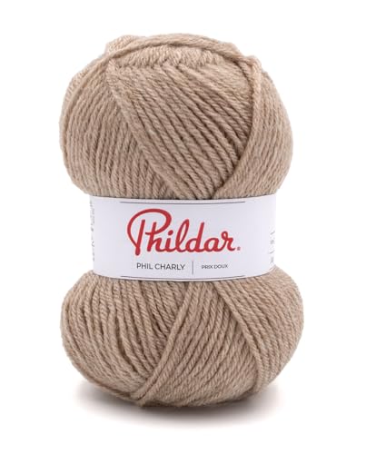 Phildar - Pelote de Laine Phil Charly - Laine à Tricoter - 100% Acrylique - Aiguille n°4 - Couleur Lin