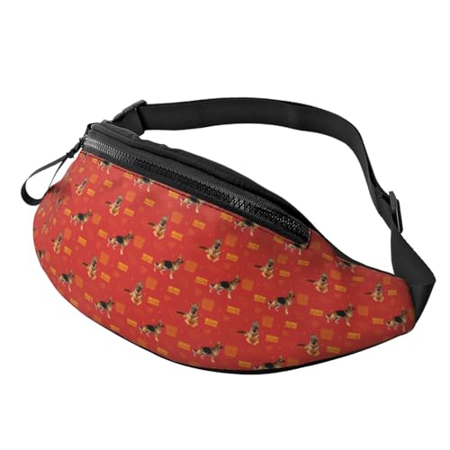 Crossbody Fanny Packs for Women Men - German Shepherd Dog Birthday Travel Belt Bag Running Waist Bag for Women Men