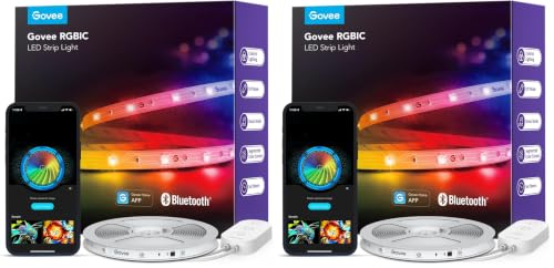 Image of Govee 16.4ft RGBIC LED Strip Lights, LED Lights for Bedroom, APP Control (Pack of 2)