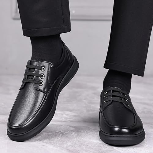 Mens Formal Dress Shoes for Men, Round Toe Lace-up Business Comfortable Chunky Heel Soft Bottom Dress Shoes Casual Work Office Formal2