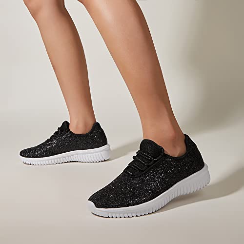 Image of K KIP WOK Fashion Glitter Sneakers for Womens Silp On Running Shoes Lightweigt Tennis Walking Sneakers