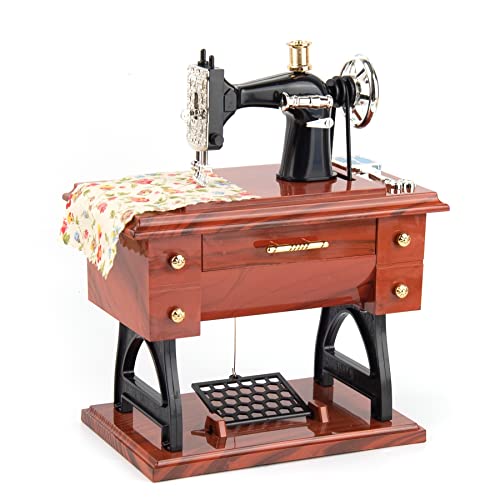 AUEAR, Large Vintage Sewing Machine Clockwork Music Box for Collection Gift Decoration