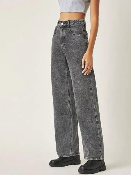 Image of Women High Waist Wide Leg Denim Baggy Jeans Casual High Waist || Wide Leg || Modern Look || Baggy fit Fashion Beauty Lovely Unique Denim Jeans for Women