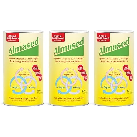 Almased Meal Replacement Shake - Low-Glycemic High Plant Base Protein Powder- Nutritional Weight Health Support Supplement - Original Flavor - 17.6 oz Cover
