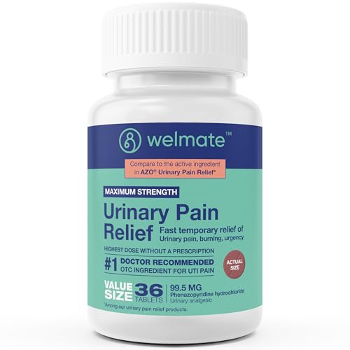 WELMATE Urinary Pain UTI Relief Maximum Strength (Phenazopyridine HCL) - Improve Urinary Tract...