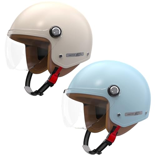 Casco de motocicleta de cara abierta beige estilo medio casco retro para moto 7