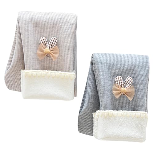Leggings chaud polaire hiver filles (lot de 2) pantalon thermique coton uni 1-8 ans