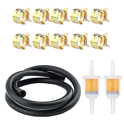 Kit Ligne Carburant Petit Moteur - 2m Tuyau 6mm + 2 Filtres + 10 Colliers Pour Tondeuse, Motoculteur, Kawasaki, Kohler…