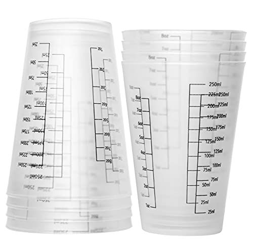 Ebiven 4 Pcs 8Oz Reusable Plastic Measuring Cups Liquid Paint Mixing Measure Cups For Kitchen Cooking thumb #6