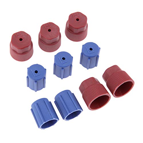 10Pcs/Set R134a 13mm & 16mm Air Conditioning Service AC System Charging Port Caps (5Red High & 5Blue Low) - Thumbnail 2