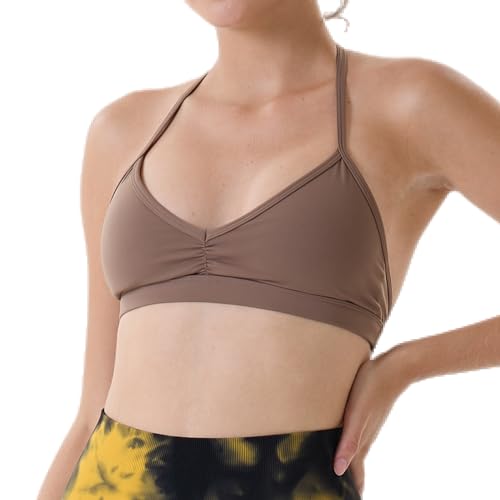 Image of AUROLA Mercury Workout Sports Bras Women Athletic Removable Padded Backless Strapy Minimal Crop Top