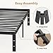 DUMOS Twin Size Bed Frame - Metal Platform Bed Frame Mattress Foundation with Steel Slat Support, No Box Spring Needed, Storage Space Under Base, Easy Assembly, Black