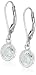 925 Sterling Silver 6mm Bezel AAA Cubic Zirconia Leverback Drop Earrings (1.68 cttw)