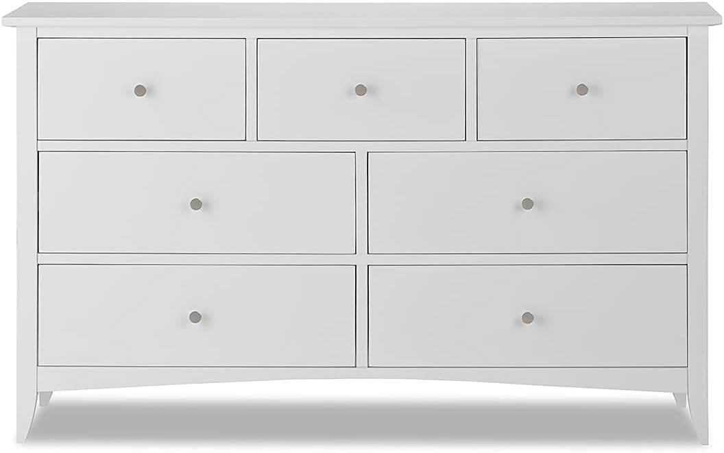 Edward Hopper white 7 drawer chest, large chest of drawers with metal runners and dovetail