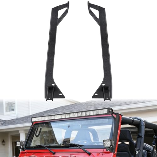 Image of Nilight 50 inch Windshield Light Mount Brackets for Jeep Wrangler TJ 1997-2006
