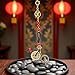 ZGLUZP Brass Chinese Zodiac Snake Statue Keychain with 5 Feng Shui Coins, 2025 Zodiac Animal Charm Lucky Snake Key Ring Home Decor