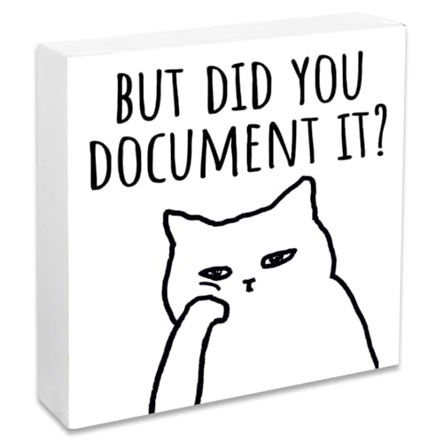 But Did You Document It Office Decor Christmas Gifts For Coworkers Boss Funny Desk Office Wood Box Sign Home Office Decor Rustic Square Cubicle Accessories Christmas Thanksgiving Gift 4.9x4.9 Inches
