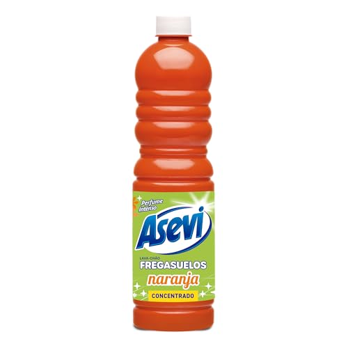 Asevi Fregasuelos Perfumado Naranja - Friegasuelos Concentrado Aroma Cítrico - Limpieza, Brillo e Higiene - Limpiasuelos pH Neutro Todo Tipo de Suelos, Incluso Superficies Delicadas - Envase 1 Litro