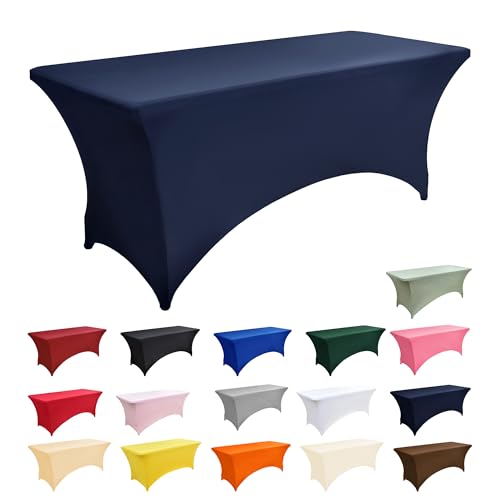ZarzaaSik 10-Pack 6ft Spandex Table Covers for Rectangle Standard Folding Tables - Wrinkle Resistant Stretch Tablecloths - Ultimate Fitted Table Protector for Parties, Banquet, Wedding by ZarzaaSik - Used condition - Image 3