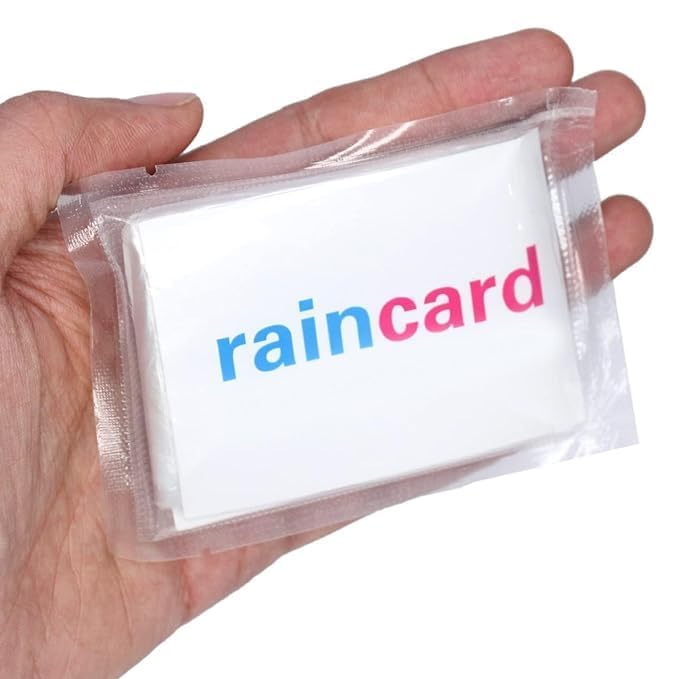 Image of GOVINDGOPAL Unisex Disposable Rain Card Poncho-Ultra-Compact Waterproof Raincoat with Hood Emergency Travel Rainwear for Men&Women Pocket-Size Lightweight Reusable 2-3 Times (Pack of 10, Multicolor)