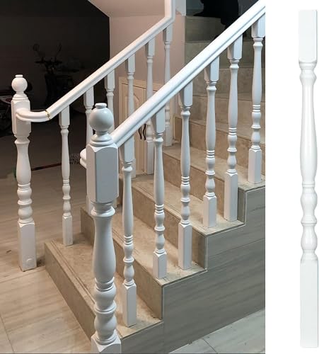 Balustrade d'escalier en bois blanc pour sécuriser le vide de votre loft (15 Pcs) - 2
