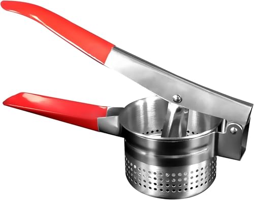 Grande pressa per acqua vegetale in acciaio inox con fori, 9 cm, 382,7 g, utensile da cucina resistente per scolare spinaci, erbe, verdure, lavabile in lavastoviglie, antiruggine, facile da usare