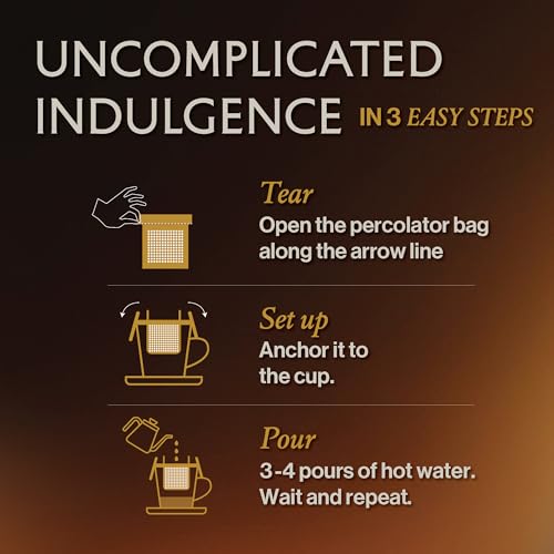 Image of Keya Coffee Works Easy Pour Over Coffee (Pack of 5) | Specialty AA Grade Arabica | Medium Roast | Baarbara Estate | Freshly Roasted | 2-Step Easy Brew Filter Coffee | Chocolate & Hazelnut.