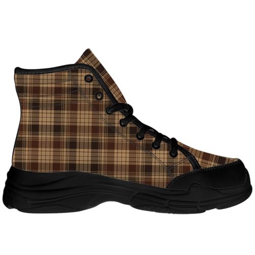 Quorax Plaid High Top Sneakers for Women Men Tartan Plaid Canvas Shoes Gifts for Her Him4