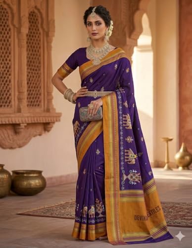 Generic mustard ilkal silk saree – image 5