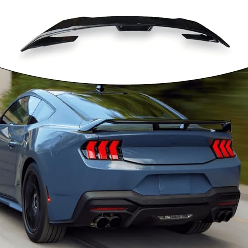 Rear Spoiler Compatible with Ford Mustang EcoBoost/Dark Horse/GT/GTD 2024-2025 ABS Gloss Black Performance Spoiler Rear Wing Lip Exterior Accessories
