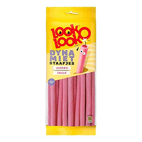 Look-o-Look | Dynamietstaafjes Aardbei | 110 gram | 15 stuks