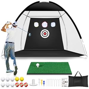 10x7ft Golf Nets for Backyard Driving Real Golf Balls, Golf Nets for Backyard Golf Driving Nets Golf Practice Net and Mat Golf Hitting Net for Chipping Indoor Outdoor
